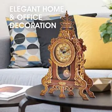 CubicFun 3D Puzzle for Adults Kids Pendulum Desk Clock Model Kit, Vintage Table Clocks Craft Kits, Foam Board Clocks for Living Room Decor and Birthday Gifts for Women Men, 128 Pieces