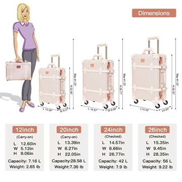 Stylish urecity Vintage Luggage Set - 2 Piece Retro Design