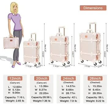 Stylish urecity Vintage Luggage Set - 2 Piece Retro Design