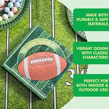 JOYIN 144 PCS Football Napkins Count Touchdown Football Game Day Themed Paper Napkins Football Party Supplies (6.5X6.5 Inches)