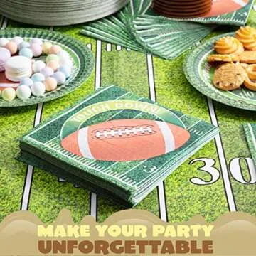 JOYIN 144 PCS Football Napkins Count Touchdown Football Game Day Themed Paper Napkins Football Party Supplies (6.5X6.5 Inches)