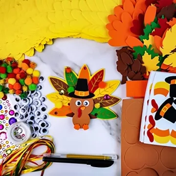 Winlyn Thanksgiving Turkey Ornaments Craft Kit for Kids