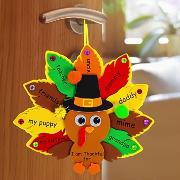 Winlyn Thanksgiving Turkey Ornaments Craft Kit for Kids