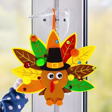 Winlyn Thanksgiving Turkey Ornaments Craft Kit for Kids