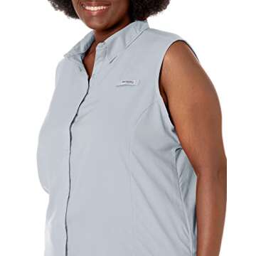 Columbia Women's PFG Tamiami Sleeveless Shirt, Cirrus Grey, Medium