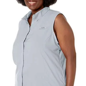 Columbia Women's PFG Tamiami Sleeveless Shirt, Cirrus Grey, Medium