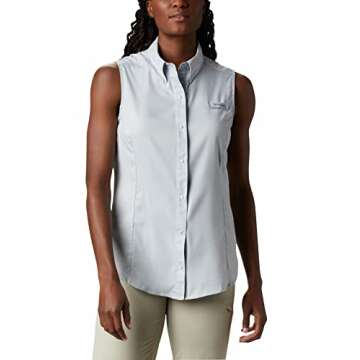 Columbia Women's PFG Tamiami Sleeveless Shirt, Cirrus Grey, Medium