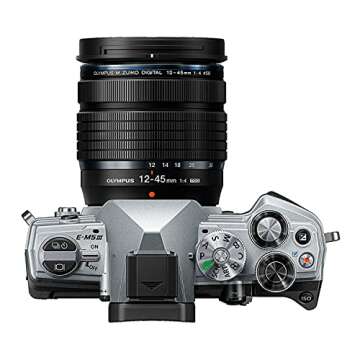 OM SYSTEM OLYMPUS OM-D E-M5 Mark III Silver Body with Black M.Zuiko Digital ED 12-45mm F4.0 PRO Lens Kit