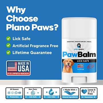Lick Safe Dog Paw Pad Balm 2 Oz for Dry Cracked Paws - All Breeds