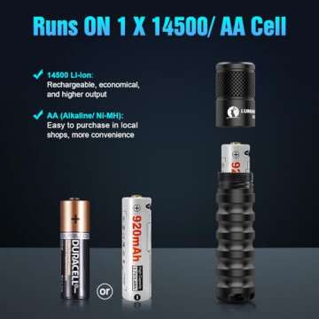 LUMINTOP EDC15 Keychain Flashlight 760 Lumens Mini EDC Flashlight 80 Hours Burn Time, 5 Modes, IPX8 Waterproof Torch Floodlight for Everyday Carry, Camping, Hiking