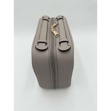 JAZD Clear Makeup Bag Toiletry Bag for Women Cosmetic Case Large Capacity Travel Make Up Bag Organizer Transparent Storage Compartment TSA Approved (GRAY)