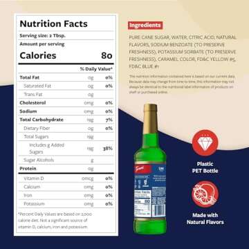 Torani Lime Syrup for Drinks, Flavoring for Iced Tea, Limeade, and Sodas, Pump Included, 25.4 Oz