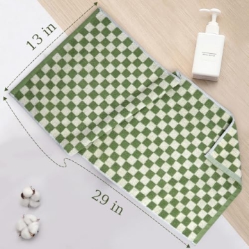 Jacquotha Hand Towels for Bathroom 4 Pack, Cotton Face Towels Soft Absorbent for Spa Bath Gym Kitchen, Hand Towel Set Decorative Checkered, 13 x 29 Inches, 4 Colors