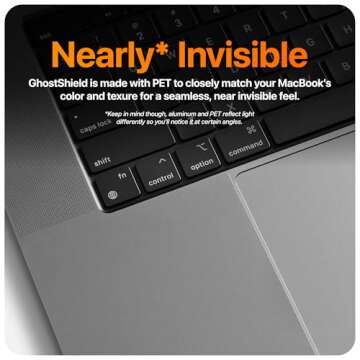 UPPERCASE GhostShield Premium Palm Rest Protector Skin Cover Set, Scratches and Wear Protection, Compatible with MacBook Pro 14" 2024 2023 2021 M4/M3/M2/M1 Pro/Max (Space Gray)