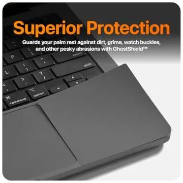UPPERCASE GhostShield Premium Palm Rest Protector Skin Cover Set, Scratches and Wear Protection, Compatible with MacBook Pro 14" 2024 2023 2021 M4/M3/M2/M1 Pro/Max (Space Gray)