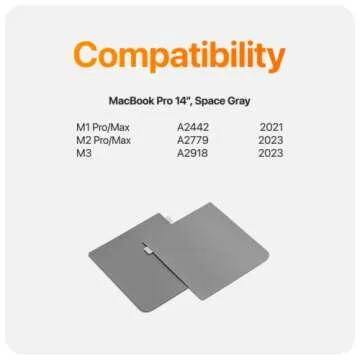 UPPERCASE GhostShield Premium Palm Rest Protector Skin Cover Set, Scratches and Wear Protection, Compatible with MacBook Pro 14" 2024 2023 2021 M4/M3/M2/M1 Pro/Max (Space Gray)