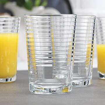 Juice Glasses 7 oz. Set Of 4 Glass Cups – By Home Essentials and Beyond – Beverage Water Tumbler...