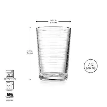 Juice Glasses 7 oz. Set Of 4 Glass Cups – By Home Essentials and Beyond – Beverage Water Tumblers for Juice, Whiskey, Cocktails, Iced Tea. Dishwasher safe.