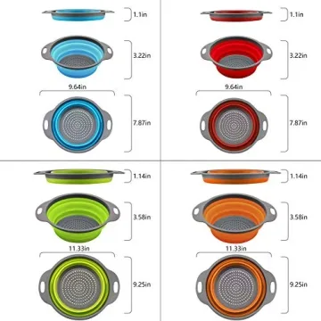 QiMH Collapsible Colander Set of 4 - Space Saving Kitchen Essentials