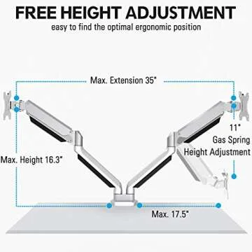 MOUNTUP Dual Monitor Desk Mount for 17-32 Inch Screens