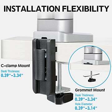 MOUNTUP Dual Monitor Desk Mount, Die-Cast Aluminum Fully Adjustable Double Monitor Arm with Gas Spring, Computer Monitor Stand Fits 2 Screen 17 to 32 inch - Each Arm Holds up to 17.6LBS, MU0024