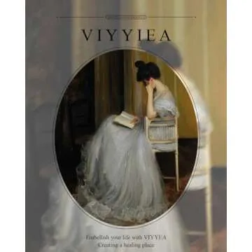 VIYYIEA Gold Framed Wall Art Canvas Print Home Decor for Living Room Women Reading Pictures for Bedroom Bathroom Wall Decor Women Portrait Art Wall Painting Vintage Art Prints Room Wall Decor 13x16in