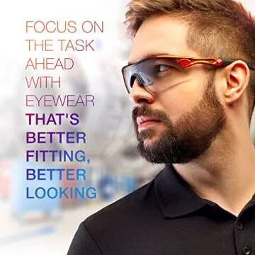 ToolFreak Reevo Safety Glasses Clear Polycarbonate Lens, UV and Impact Rating, Eye Protection, Rated to Ansi Z87+, Distortion Free, Hard Case,Pouch, Neck Cord and Cloth