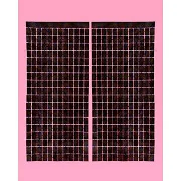 xo, Fetti Party Decorations Black Iridescent Square Foil Curtain - Set of 2 | New Years Eve 2023, Bachelorette Backdrop, Wedding, Square Birthday Photo Booth