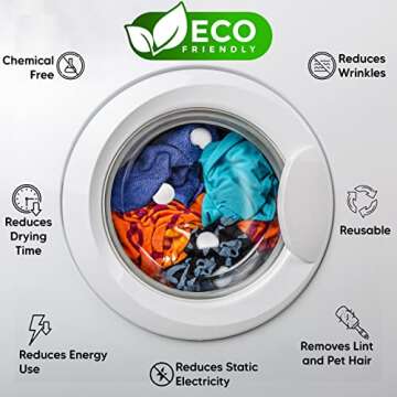 RAYTRADE Wool Dryer Balls 6-Pack 100% Made of Organic New Zealand Wool Reduces Clothing Wrinkles and Saves Drying Time Reusable Natural Fabric Softener Stocking Stuffer Gifts