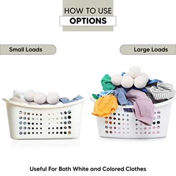 RAYTRADE Wool Dryer Balls 6-Pack 100% Made of Organic New Zealand Wool Reduces Clothing Wrinkles and Saves Drying Time Reusable Natural Fabric Softener Stocking Stuffer Gifts