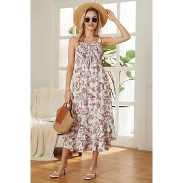 GRACE KARIN Floral Boho Summer Maxi Dress for Women