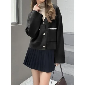 Saodimallsu Women's Trendy V Neck Cardigan with Pockets