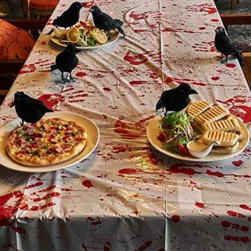 Realistic Black Feathered Crows for Halloween Decor