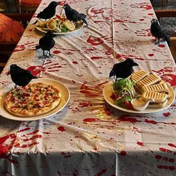 Realistic Black Feathered Crows for Halloween Decor