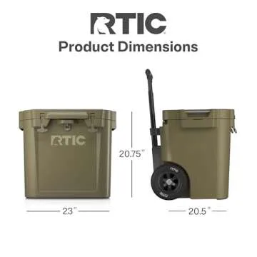 RTIC 45 QT Wheeled Cooler Ideal for Camping and Beach