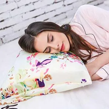 SLPBABY Silk Pillowcase for Hair and Skin with Hidden Zipper Print (Queen, Pattern5)