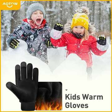 Kids Winter Warm Sports Gloves - Touchscreen & Anti-Slip