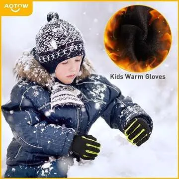 Kids Winter Warm Sports Gloves - Touchscreen & Anti-Slip