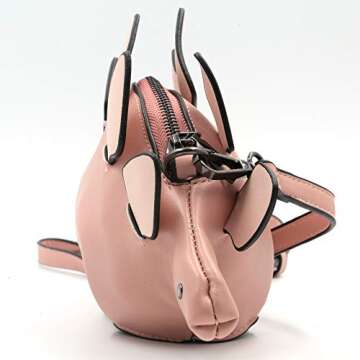 QiMing Dinosaur Shoulder Purses,PU Stegosaurus CrossBody Bag for Girl Women(Pink)