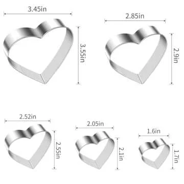 ALLTOP Heart-Shaped Biscuit Cutter Set - 5 Size Cookie Cutter for Valentine's Day Baking, Romantic D...