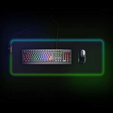 LUXCOMS RGB Soft Gaming Mouse Pad Large, Oversized Glowing Led Extended Mousepad ，Non-Slip Rubber Base Computer Keyboard Pad Mat，31.5X 11.8in