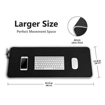 LUXCOMS RGB Extended Gaming Mouse Pad - Customizable Comfort