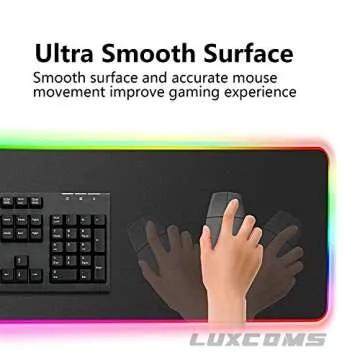 LUXCOMS RGB Extended Gaming Mouse Pad - Customizable Comfort