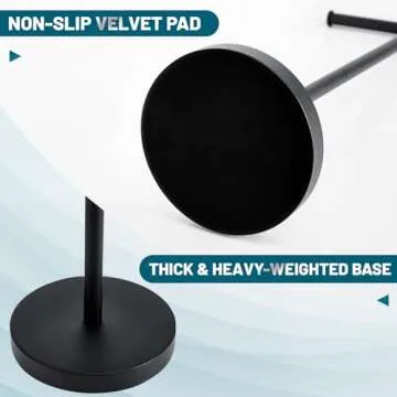 Toilet Paper Holder Stand, Toilet Paper Holder Free Standing with Stable Weighted Base, Rustproof Toilet Paper Stand Black, Large Capacity Free Standing Toilet Paper Roll Holder