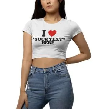 Custom I Heart Shirt - Stylish Fitted Crop Top
