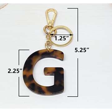Junyuerly Leopard Print Letter g Key Chain Accessories - Chic Initial Pendant Key Ring for Women