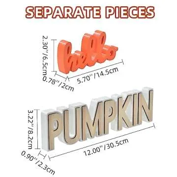 Ovootok Thanksgiving Decorations for Home, Fall Decorations, 2PCs Wooden Pumpkin Blocks for Thanksgiving Decor, Decorative Autumn Sign with Hello Pumpkin Lettered Centerpieces for Harvest Halloween
