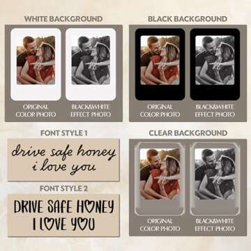 Personalized Car Visor Photo Clip – Custom Acrylic Picture Holder with Text, Gift for Dad, Mom, Hu...