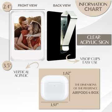 Custom Acrylic Car Visor Photo Clip – Personalized Gift for Loved Ones