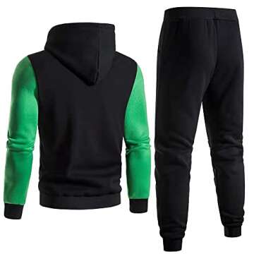 Hakjay Men's Hiphop Dance Jogger Casual Tracksuit Set Long Sleeve Full-Zip Running Jogging Athletic Sweat Suits